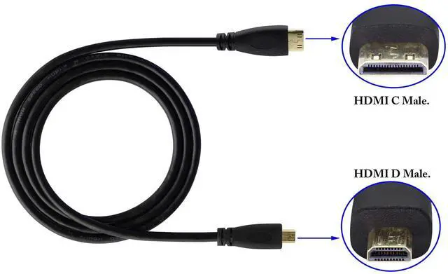 Alt view image 3 of 7 - Vszerda Micro hdmi Socket Male to Mini hdmi Male Converter,high Speed Micro hdmi Cable 4k,Compatible with Digital Cameras, Tablet,Monitors,and Other Devices.(1m) (C/D)