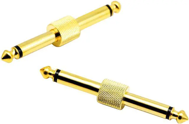 Alt view image 5 of 7 - Vszerda 2-Pole 6.35mm 1/4" Audio Mono Male to Male Pedal Coupler Guitar Effects Pedal to Pedal Connector (Gold-2 Pack)(2-Pole)