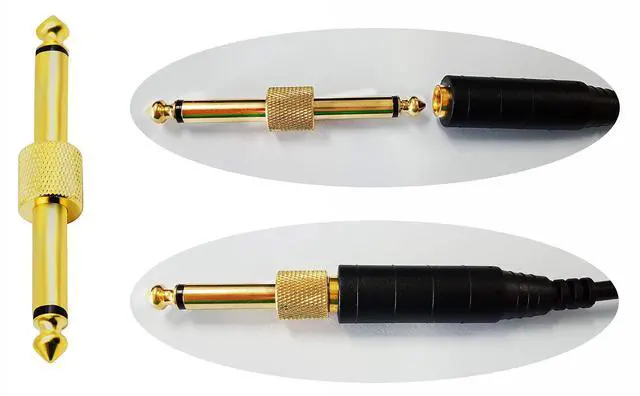 Alt view image 7 of 7 - Vszerda 2-Pole 6.35mm 1/4" Audio Mono Male to Male Pedal Coupler Guitar Effects Pedal to Pedal Connector (Gold-2 Pack)(2-Pole)