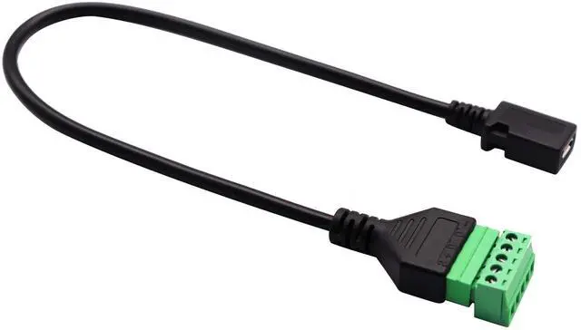 Alt view image 6 of 7 - Vszerda Micro USB Screw Terminal Block Connector Cable - 2.0 Female Plug to 5 Pin/Way Female Bolt Screw Adapter with Shield Terminals (30CM/2PacCK)