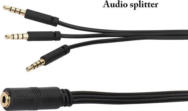 Alt view image 4 of 7 - Vszerda 3.5mm Audio Y Splitter Headphone Cable, 3.5mm 1/8" inch Female to 3 Male Headset Mic & Stereo Audio Y Splitter Cable for Smartphone to Soundbox Adapter(30 CM/12 inch) (4-Pole)