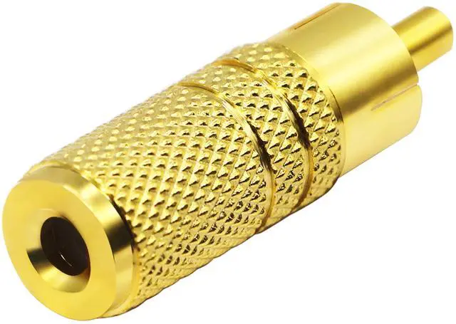 Alt view image 3 of 7 - Vszerda Gold Plated RCA to 3.5MM Audio Adapter Metal Jack 3.5mm (1/8 Inch) Female to RCA Male Audio Plug Adaptor Connector for 3.5MM Headphone Adapter CableGold /5 Pack F/M