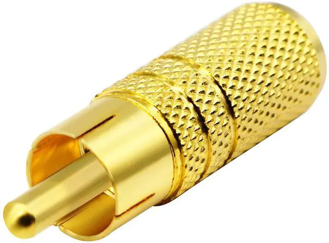 Alt view image 4 of 7 - Vszerda Gold Plated RCA to 3.5MM Audio Adapter Metal Jack 3.5mm (1/8 Inch) Female to RCA Male Audio Plug Adaptor Connector for 3.5MM Headphone Adapter CableGold /5 Pack F/M