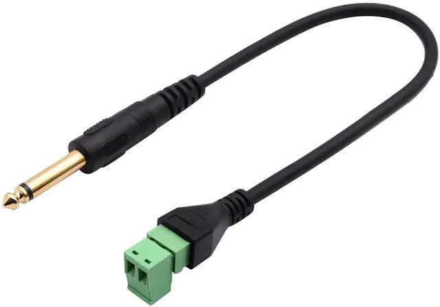 Alt view image 4 of 7 - Vszerda 6.35mm Screw Terminal Block Connector Cable 6.35mm 1/4 Inch Audio Mono Male to 2 Pin/Way Female Bolt Screw Shield terminals Pluggable Microphone Type Adapter Cable30CM/2Packs)(2-Pole/M)