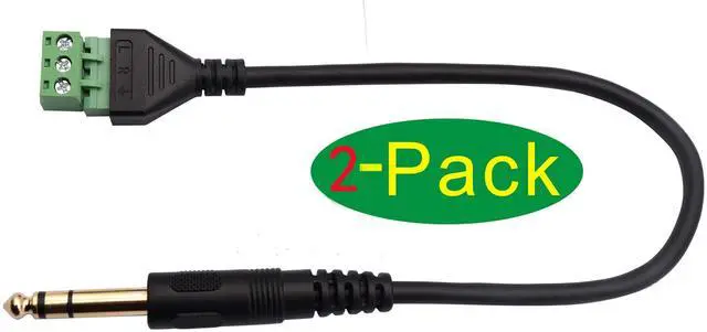 Alt view image 3 of 7 - Vszerda 6.35mm Screw Terminal Block Connector Cable 6.35mm 1/4 Inch Stereo Audio Male to 2 Pin/Way Female Bolt Screw Shield terminals Pluggable Microphone Type Adapter Cable30CM/2Packs 3-Pole/M