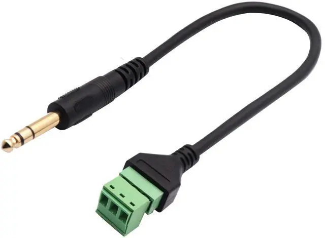 Alt view image 4 of 7 - Vszerda 6.35mm Screw Terminal Block Connector Cable 6.35mm 1/4 Inch Stereo Audio Male to 2 Pin/Way Female Bolt Screw Shield terminals Pluggable Microphone Type Adapter Cable30CM/2Packs 3-Pole/M