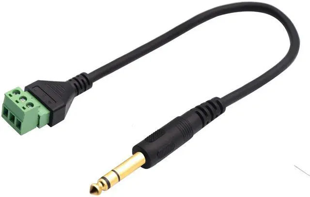 Alt view image 6 of 7 - Vszerda 6.35mm Screw Terminal Block Connector Cable 6.35mm 1/4 Inch Stereo Audio Male to 2 Pin/Way Female Bolt Screw Shield terminals Pluggable Microphone Type Adapter Cable30CM/2Packs 3-Pole/M