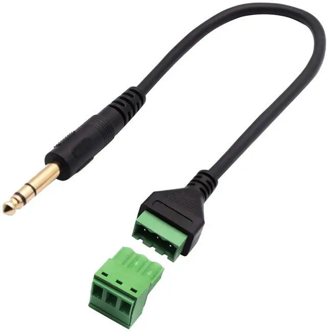 Alt view image 5 of 7 - Vszerda 6.35mm Screw Terminal Block Connector Cable 6.35mm 1/4 Inch Stereo Audio Male to 2 Pin/Way Female Bolt Screw Shield terminals Pluggable Microphone Type Adapter Cable30CM/2Packs 3-Pole/M
