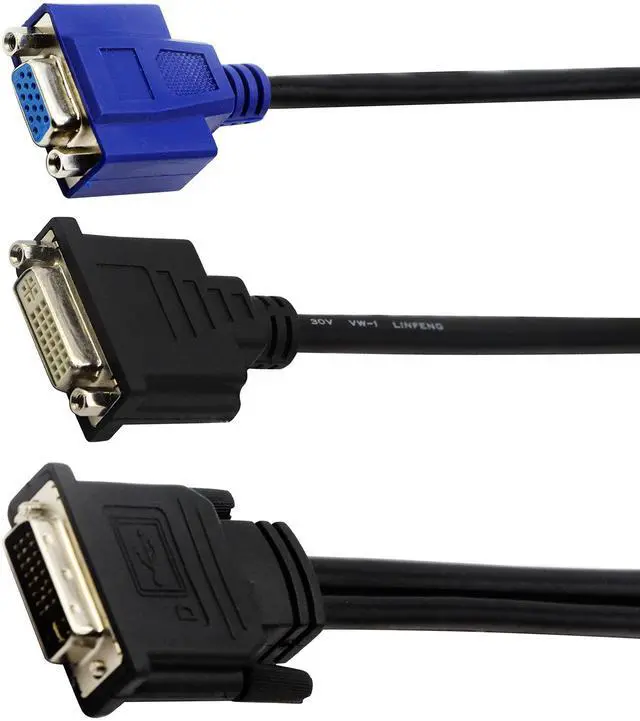 Alt view image 3 of 7 - Vszerda 10 in/30cm Wyse DVI Splitter Cable - DVI-I to VGA - M/F - Comparable to Wyse Y-Cable
