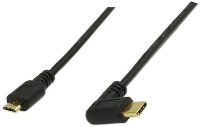 Alt view image 6 of 7 - Vszerda 10 Inchs Gold Plated USB 2.0 Micro Male to USB Type C Male Right Angle Sync and Charge Converter Adapter Cable Cord1Pack