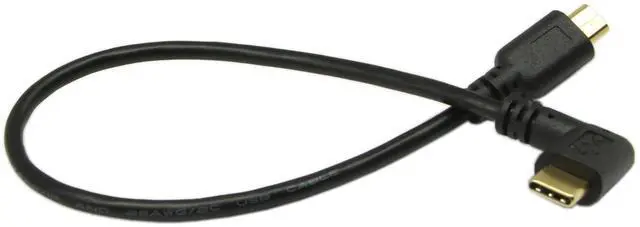 Alt view image 3 of 7 - Vszerda 10 Inchs Gold Plated USB 2.0 Micro Male to USB Type C Male Right Angle Sync and Charge Converter Adapter Cable Cord1Pack