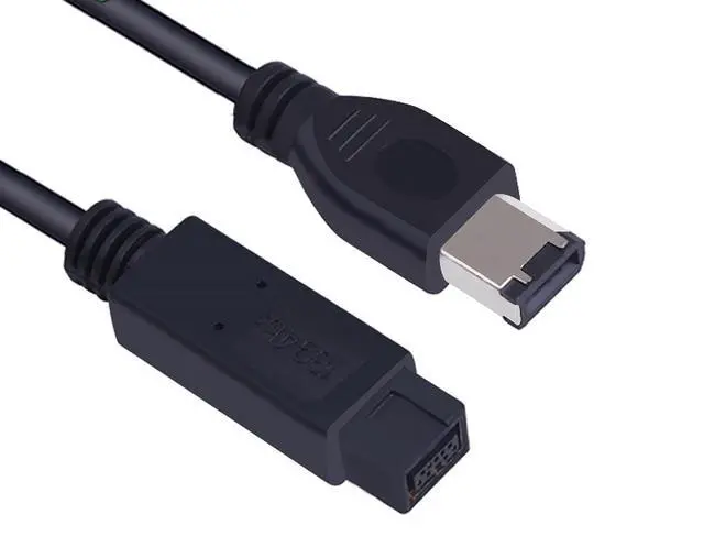 Alt view image 5 of 6 - Vszerda Firewire Premium Cable 800 IEEE 1394B 9 Pin to 9 Pin Male to Male 6 Ft Black (9 Pin to 6 Pin)