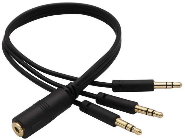 Main image of Vszerda 3.5mm Audio Y Splitter Headphone Cable 3.5mm 1/8" inch Female to 3 3.5mm 1/8" inch Male Headset Mic & Stereo Audio Y Splitter Cable for Smartphone to Soundbox Adapter(30 CM/12 inch) (3-Pole)