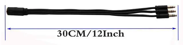 Alt view image 2 of 6 - Vszerda 3.5mm Audio Y Splitter Headphone Cable 3.5mm 1/8" inch Female to 3 3.5mm 1/8" inch Male Headset Mic & Stereo Audio Y Splitter Cable for Smartphone to Soundbox Adapter(30 CM/12 inch) (3-Pole)