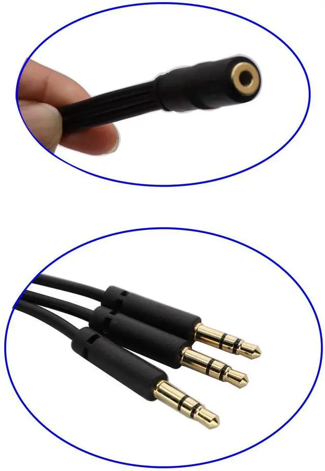 Alt view image 5 of 6 - Vszerda 3.5mm Audio Y Splitter Headphone Cable 3.5mm 1/8" inch Female to 3 3.5mm 1/8" inch Male Headset Mic & Stereo Audio Y Splitter Cable for Smartphone to Soundbox Adapter(30 CM/12 inch) (3-Pole)