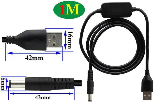 Alt view image 2 of 7 - Vszerda DC Boost line with Switch,USB 5V to 12V Step Up Voltage Converter,USB2.0 Male to DC5.5 * 2.1mm Male Booster Cable,Suitable for Camera,routers,Table lamp,Mini Speakers,USB Fans,etc.(1M/1Pcs)