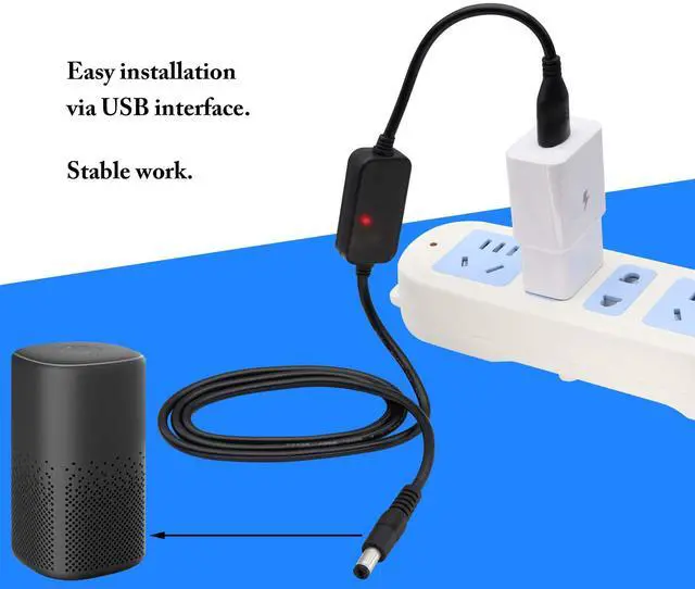 Alt view image 7 of 7 - Vszerda DC Boost line with Switch,USB 5V to 12V Step Up Voltage Converter,USB2.0 Male to DC5.5 * 2.1mm Male Booster Cable,Suitable for Camera,routers,Table lamp,Mini Speakers,USB Fans,etc.(1M/1Pcs)