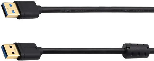 Alt view image 3 of 7 - Vszerda 3.0 A USB Extender Cable, USB 3.0 Type A Male to Male Magnetic Ring Data Transfer Extension Cable for USB Flash Drive, Card Reader, Hard Drive, Keyboard, Printer, Camera and More(0.3M/M)