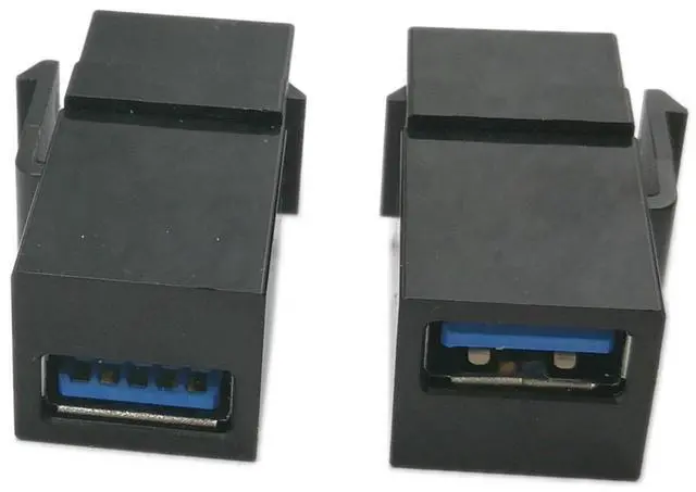 Alt view image 3 of 7 - Vszerda USB 3.0 Keystone Jack Inserts, (2-Pack) USB 3.0 Adapters Female to Female Connector for Wall Plate Outlet Panel(Black USB 3.0 A)