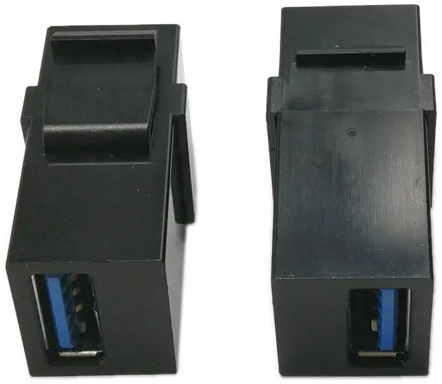 Alt view image 5 of 7 - Vszerda USB 3.0 Keystone Jack Inserts, (2-Pack) USB 3.0 Adapters Female to Female Connector for Wall Plate Outlet Panel(Black USB 3.0 A)