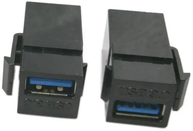 Alt view image 4 of 7 - Vszerda USB 3.0 Keystone Jack Inserts, (2-Pack) USB 3.0 Adapters Female to Female Connector for Wall Plate Outlet Panel(Black USB 3.0 A)