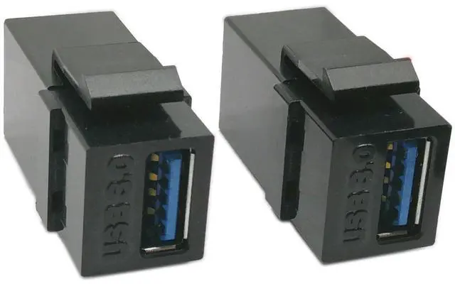 Alt view image 7 of 7 - Vszerda USB 3.0 Keystone Jack Inserts, (2-Pack) USB 3.0 Adapters Female to Female Connector for Wall Plate Outlet Panel(Black USB 3.0 A)