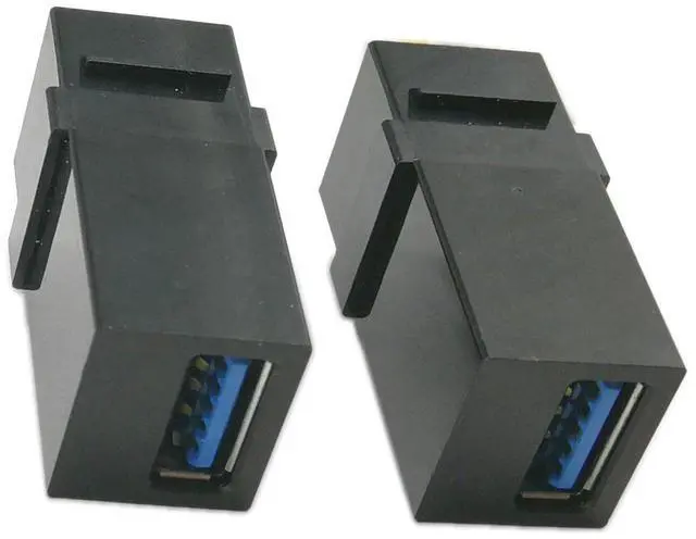 Alt view image 6 of 7 - Vszerda USB 3.0 Keystone Jack Inserts, (2-Pack) USB 3.0 Adapters Female to Female Connector for Wall Plate Outlet Panel(Black USB 3.0 A)