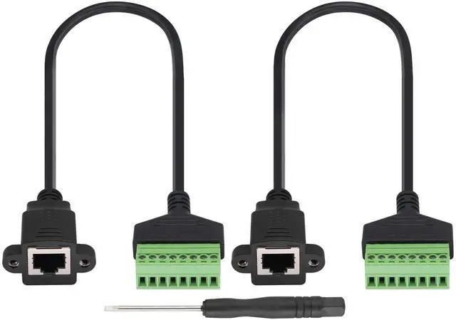 Alt view image 2 of 7 - Vszerda RJ45 Screw Terminal Connector Cable RJ45 Female to 8 Pin Solderless Wire Screw Terminal Network Connector RJ45/8P 8C Ethernet Cable for AV CCTV DVR etc in-Line Coupler.(30cm/2Pack)