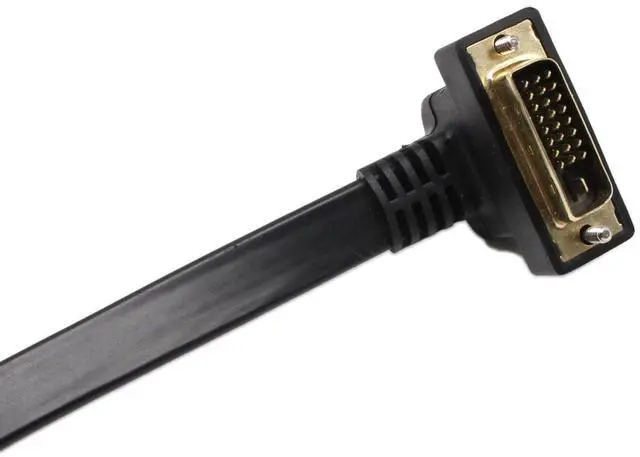 Alt view image 5 of 6 - Vszerda DVI Extension Cable, 1FT Flat Slim DVI-D Dual Link 24+1 Digital Video 90 Degree Angle Male to DVI Female Extension Cable