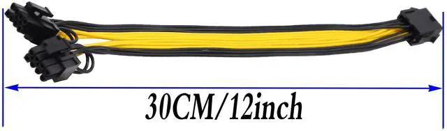 Alt view image 3 of 7 - Vszerda 2 Pack 8 Pin PCI-E PCI Express Graphics Video Card 8 Pin GPU VGA Female to Dual 8Pin (6+2) Pin PCI-E Male Y Splitter Power Extension Cable 8 Pin GPU molex for Graphics Card BTC Miner (30CM)