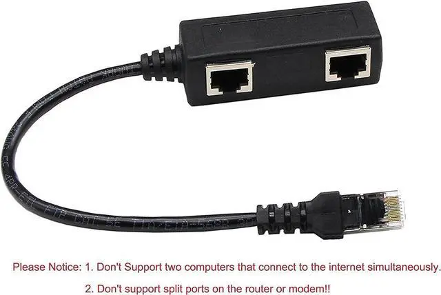 Alt view image 2 of 6 - Vszerda RJ45 Network Splitter Adapter Cable, 1 RJ45 Male to 2 RJ45 Female Network Y Splitter Cable, LAN Connector, Suitable for Super Category 5 Ethernet, Category 6 Ethernet.(Black) (Black)
