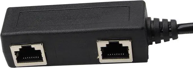 Alt view image 4 of 6 - Vszerda RJ45 Network Splitter Adapter Cable, 1 RJ45 Male to 2 RJ45 Female Network Y Splitter Cable, LAN Connector, Suitable for Super Category 5 Ethernet, Category 6 Ethernet.(Black) (Black)