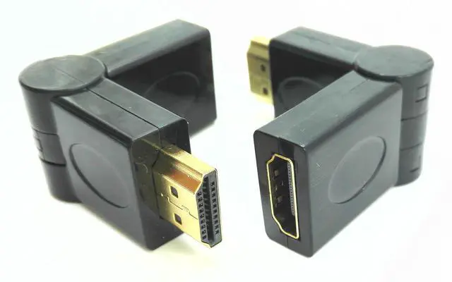 Alt view image 5 of 7 - Vszerda Rotating and Swivel Twist HDMI Type A Male to Type A Female 360 Degree Rotation Angle Extension Adapter Convertor (90-270 Degree)