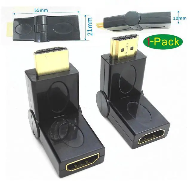 Alt view image 7 of 7 - Vszerda Rotating and Swivel Twist HDMI Type A Male to Type A Female 360 Degree Rotation Angle Extension Adapter Convertor (90-270 Degree)