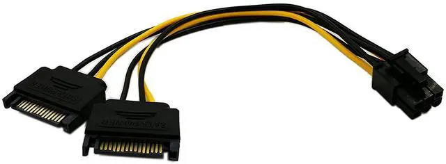 Main image of Vszerda 6-Inch 6 Pin PCI to 15Pin SATA Power Splitter Express Video Card Power Cable Adapter