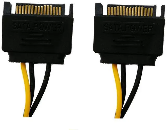 Alt view image 6 of 6 - Vszerda 6-Inch 6 Pin PCI to 15Pin SATA Power Splitter Express Video Card Power Cable Adapter
