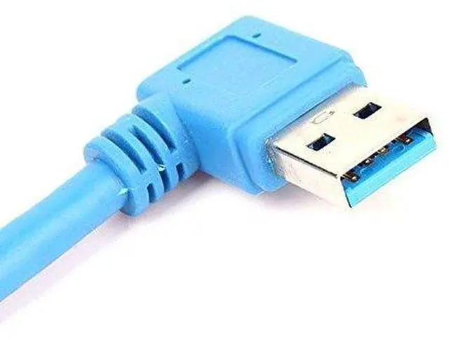 Alt view image 4 of 5 - Vszerda 30cm Blue USB 3.0 A Male 90 Degree to B Male Degree to B Male Cable