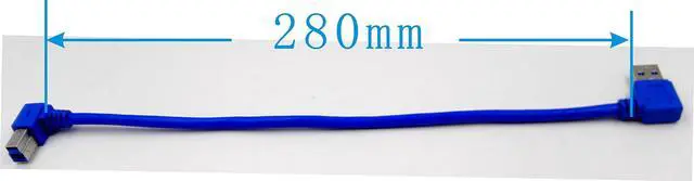 Alt view image 5 of 5 - Vszerda 30cm Blue USB 3.0 A Male 90 Degree to B Male Degree to B Male Cable