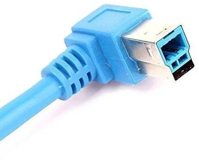 Alt view image 3 of 5 - Vszerda 30cm Blue USB 3.0 A Male 90 Degree to B Male Degree to B Male Cable