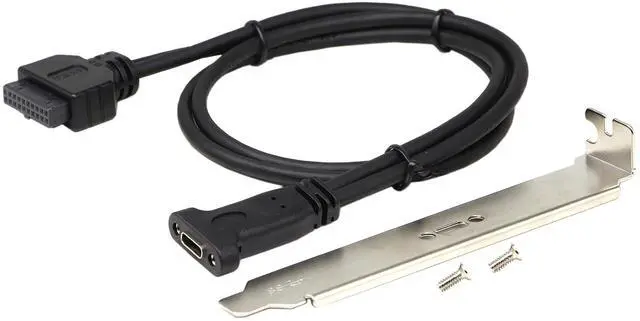 Main image of Vszerda 50cm USB 3.0 19 Pin to USB C Front Panel Header Cable, USB 3.0 19 Pin Female to USB Type C Female Panel Mount Extension Cable