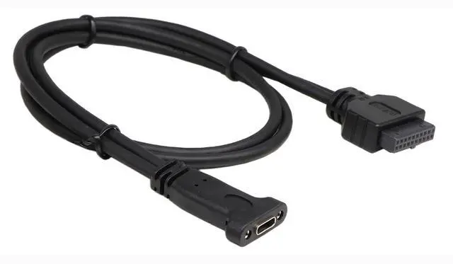 Alt view image 4 of 7 - Vszerda 50cm USB 3.0 19 Pin to USB C Front Panel Header Cable, USB 3.0 19 Pin Female to USB Type C Female Panel Mount Extension Cable