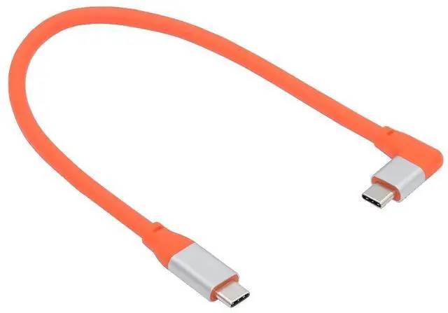 Main image of Vszerda USB3.2 20Gbps Male to Male 90 Degree Left Right Angled Charging Cable Ultra Soft High Flex 100W 8K 5K 4K USB4.0 Hyper Super Flexible Cord 50cm