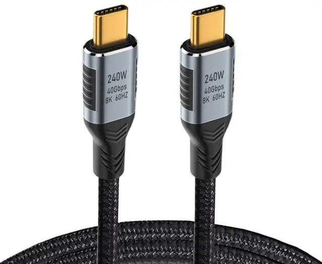Alt view image 2 of 7 - Vszerda USB-C USB4 Cable 240W 40Gbps USB3.1 100W 8K@60Hz 5K USB4.0 Data Transfer Cord Compatible with Thunderbolt3/4 1.8M