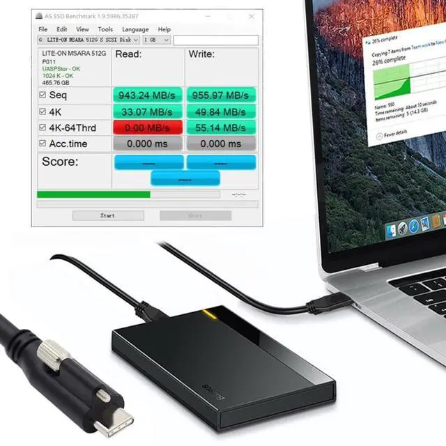 Alt view image 3 of 7 - Vszerda Screw Locking USB 3.1 Type-C to USB-C Cable 3.25A USB 3.0 Cord with Single Panel Mount Connector 10Gbps Data 65W PD Power for Laptop Tablet 9.84FT/3.0M