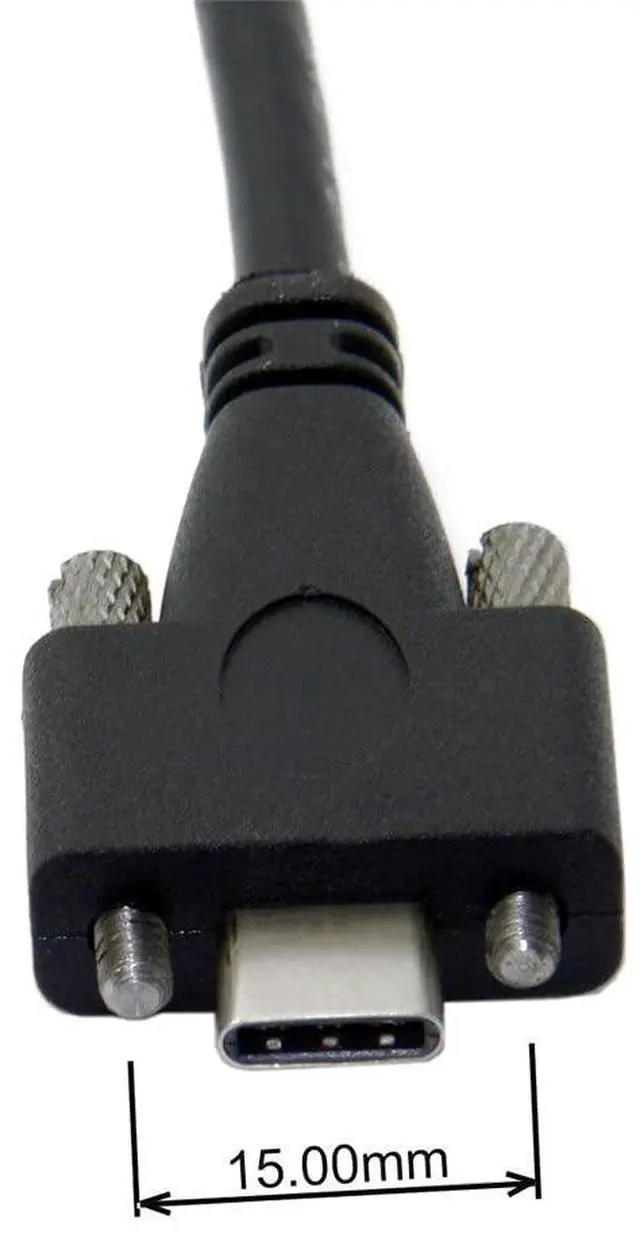 Alt view image 3 of 7 - Vszerda 3.0m USB 3.1 Type-C Dual M2 Screws Locking to Locking USB-C 10Gbps Data Cable Panel Mount Type (300cm)