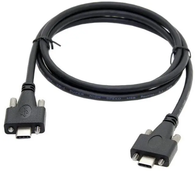 Alt view image 5 of 7 - Vszerda 3.0m USB 3.1 Type-C Dual M2 Screws Locking to Locking USB-C 10Gbps Data Cable Panel Mount Type (300cm)