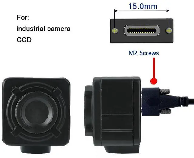 Alt view image 7 of 7 - Vszerda 3.0m USB 3.1 Type-C Dual M2 Screws Locking to Locking USB-C 10Gbps Data Cable Panel Mount Type (300cm)