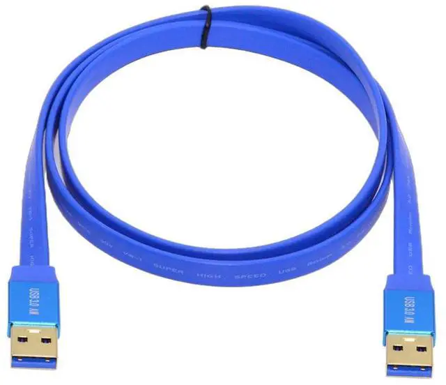 Main image of Vszerda Ultra Flat High Speed Slim USB 3.0 Type-A Male to USB3.0 A Male Cable Extension Cord Blue 5Gbps for Disk SSD Camera Data 100cm