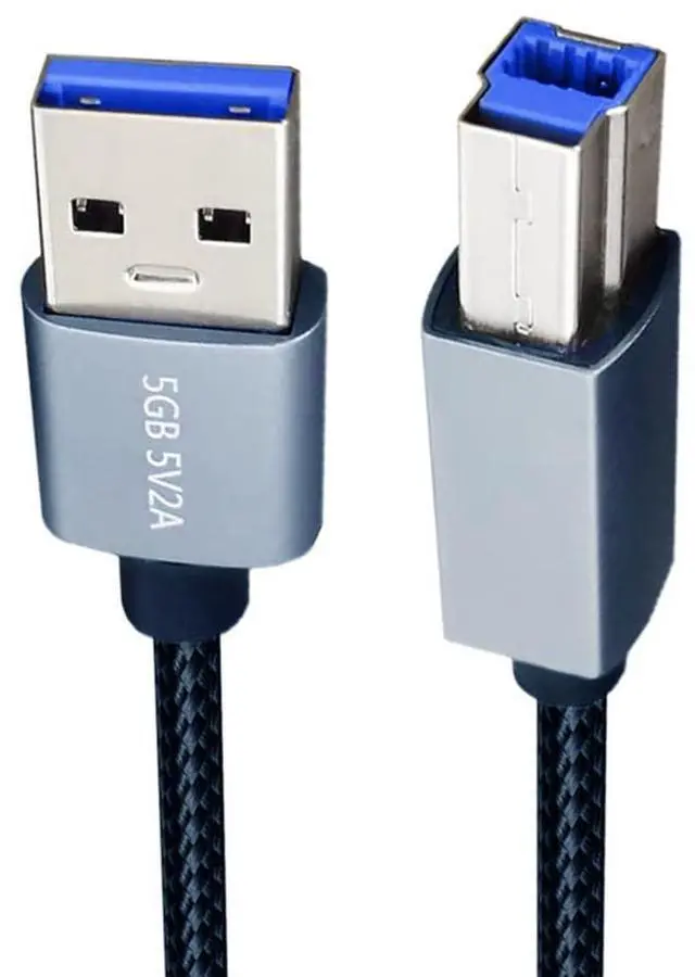 Alt view image 2 of 7 - Vszerda USB to USB Cable 0.98ft, USB 3.0 Type-A Male to Standard B Male 5Gbps Data Cord Silver Compatible for Disk SSD Camera