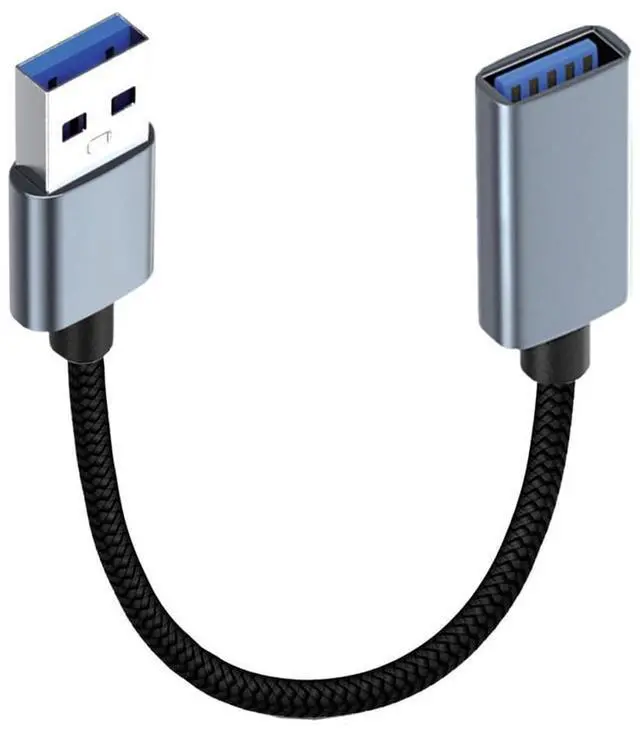 Main image of Vszerda USB to USB Cable 0.98ft, USB 3.0 Type-A Male to Type A Female 5Gbps Data Cord Silver Compatible for Disk SSD Camera